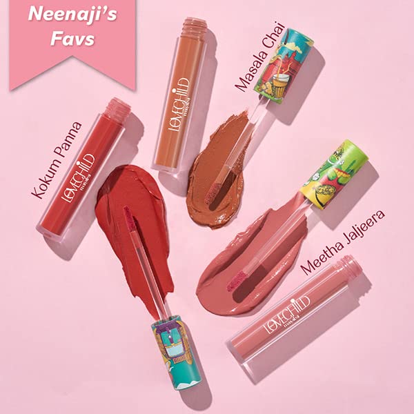 LoveChild Masaba Mamma mia! Lush-Matte Lip Crème - Masala Chai (Nude Brown) Lush Matte Finish, Intense Hydration, Long Lasting, 3ml