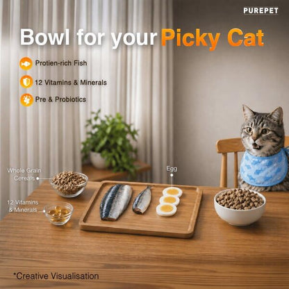 Purepet Adult Dry Cat Food Sea Food Flavour, 1 kg Pack
