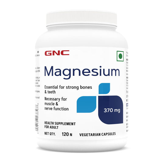 Zephivo GNC Magnesium 370mg | 120 Capsules | Strengthens Bones & Teeth | Promotes Calcium Absorption | Relieves Stress Symptoms | Supports Cell Functions | Formulated in USA | 370mg Per Serving