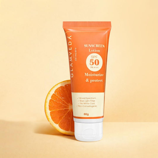 Glamveda Hybrid Sunscreen Lotion SPF 50 PA+++ | 60g | Transparent & Ultra-lightweight Sunscreen | Non-Greasy, Quick-Absorbing | Zero White Cast, All Skin Types | for Men & Women