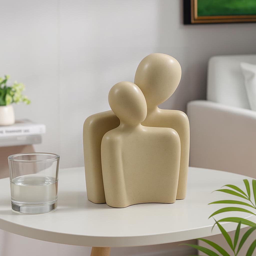 CraftVatika Romantic Couple Statue Home Decoration Items for Living Room, Modern Abstract Couple Sculpture Set, Valentine Gift for Girlfriend Boyfriend Husband Wife Her Him, Table Decor Home