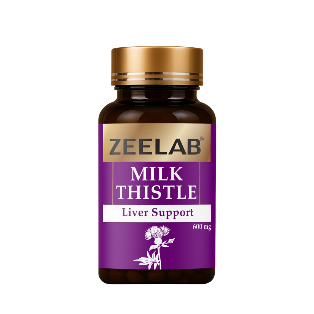 Zeelab Milk Thistle supplement bottle on a white background