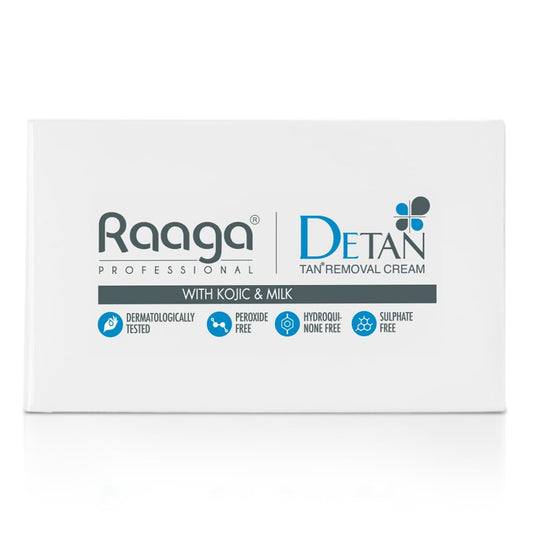 Raaga Professional DeTan Tan Removal Cream | Kojic & Milk | Reduces Tan, Dark Spots & Dullness | Dermatologically Tested, Peroxide & Sulphate Free - 72 g (12 g × 6)
