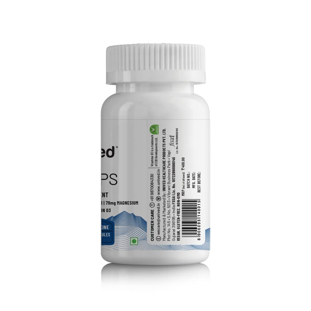 Zephivo Unived Caffeinated Electrolyte Salt Caps Electrolyte Replacement With Caffeine, 30 Vegan Caps
