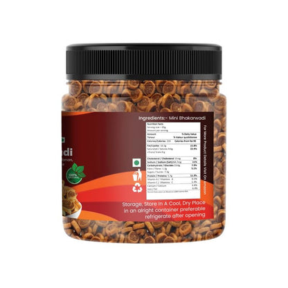 MarwarBites Mini Bhakarwadi 500gm | Crispy & Tasty Bhakarwadi Perfect for Tea Time | Healthy Baked Namkeen Snack - Munchies
