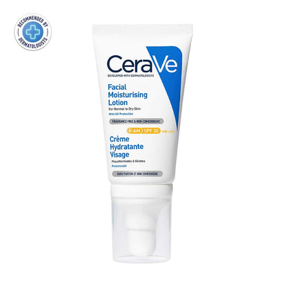 CeraVe facial moisturizing lotion on a white background