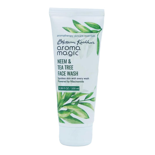 Aroma Magic Neem & Tea Tree Face Wash with 5% Niacinamide – Cleanser with Anti-Acne & Antibacterial Formula with Neem & Tea Tree Oil for Oily, Pimple-Prone Skin, 100ml