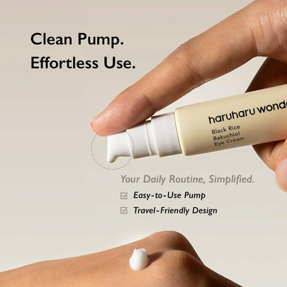 Haruharu Wonder Black Rice Bakuchiol Eye Cream 20ml | Anti-Aging, Wrinkle Care, Natural Retinol Alternative | Cruelty Free, EWG-Green
