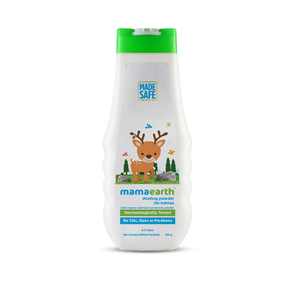 Mamaearth Dusting Power For Babies - 300 g | Infused with Organic Oatmeal and Arrowroot Powder | Calms and Relaxes Skin, Prevents Diaper Rash, Dermatologically Tested, Free From Talc and Parabens