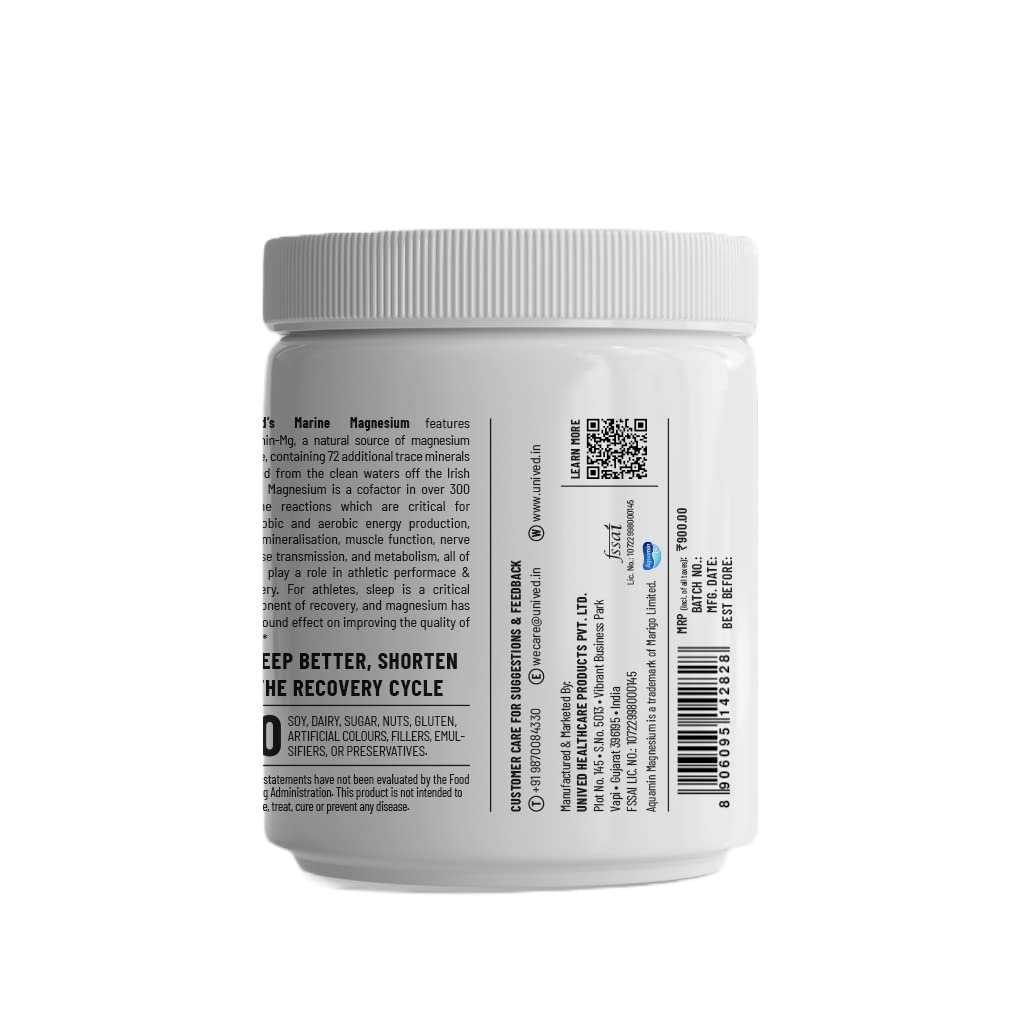 Zephivo Unived Marine Magnesium, Paste Aquamin Magnesium Citrate 300Mg From Sea Water, Nerve Function, Muscle Health, Sleep And Recovery Support, 30 Servings
