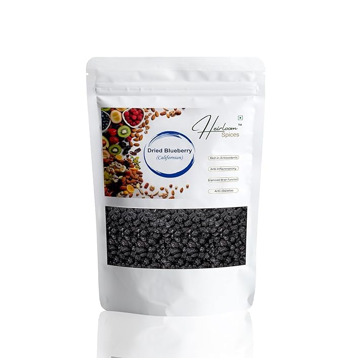 Heirloom Spices Whole Dried Blueberries | 100% Natural & sweetened | No Added Colors | Nutrient-Rich Superfood for Snacking & Baking | HEALTHY LIFE CHOICE