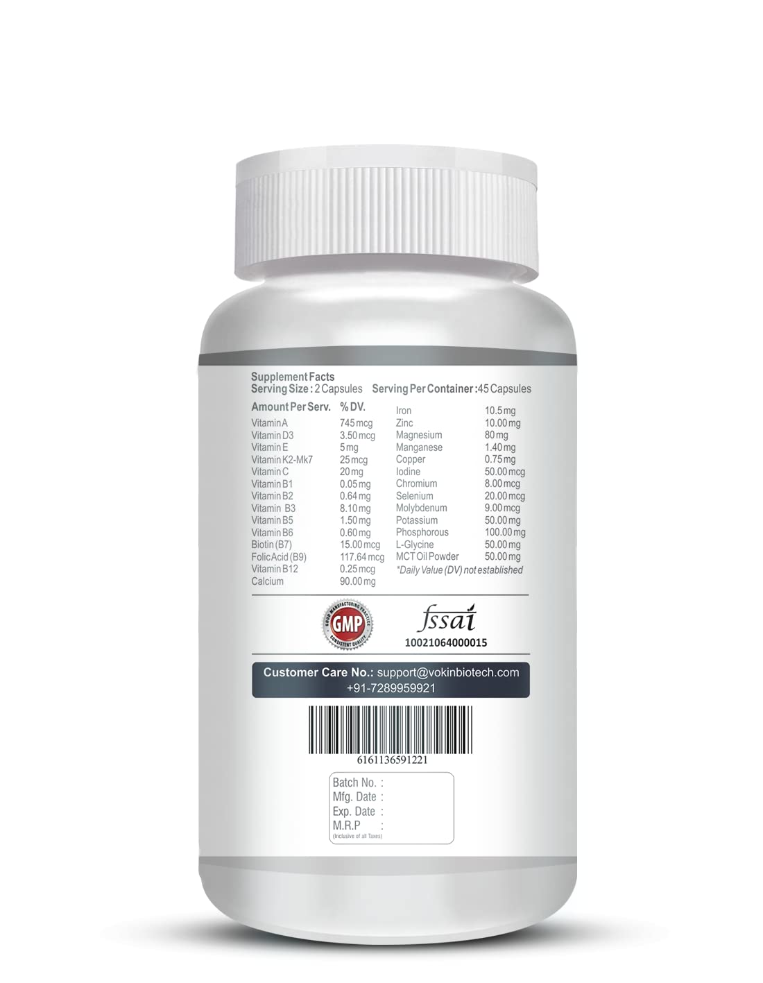 Vokin biotech Women - Multi-Vit Daily - 13 Vitamins & 10 Minerals -Support Boost Energy & Vitality- 767mg- (90 Capsules)