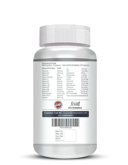 Vokin biotech Women - Multi-Vit Daily - 13 Vitamins & 10 Minerals -Support Boost Energy & Vitality- 767mg- (90 Capsules)