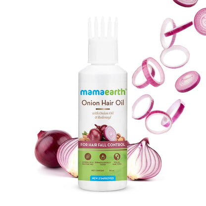 Mamaearth Onion Hair Oil for Hair Growth & Hair Fall Control with Redensyl 50 ml