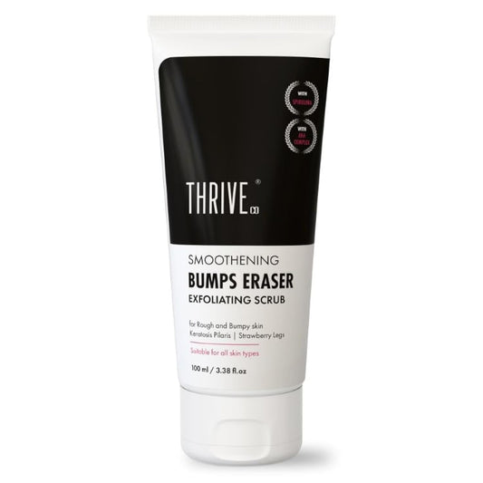 Tube of Thrive Co. Bumps Eraser Exfoliating Scrub on a white background