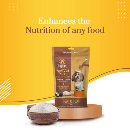 Dogsee Activet Plus+ Coconut - 100g | Protein & Calcium Supplement | Enhances The Taste of Food