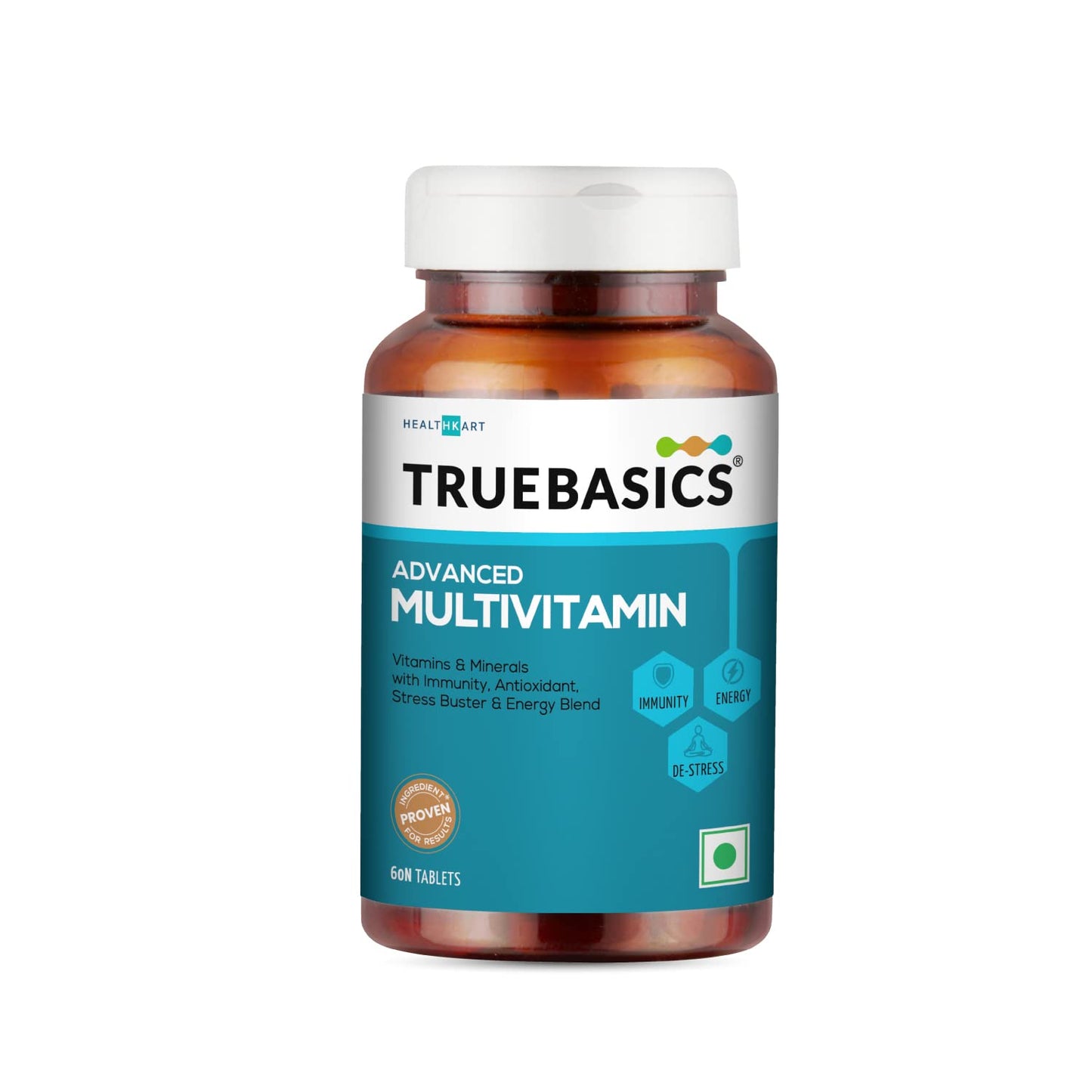 TrueBasics Advanced Multivitamin bottle on a white background