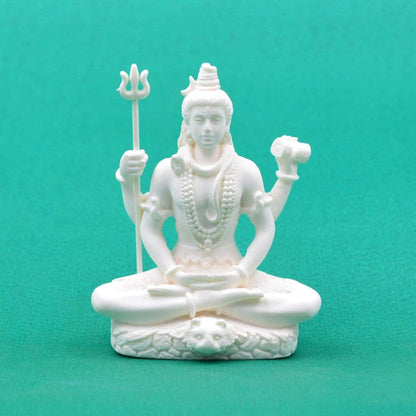 Shiv Shiva Murti Statue Idols Sculpture for Car Dashboard Pooja Temple Room Home Decoration & Festival Occasions Gifts (3 Inches Height, Resin) (SHRS114)