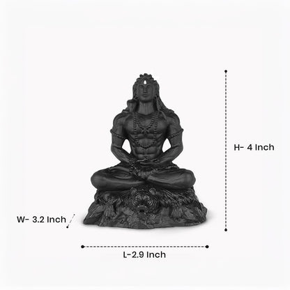 Shivji Idol for Car Dashboard, Home Temple & Office Desk | Compact Resin Mahadev Murti for Puja Room, Table Decor & Spiritual Gift | Small Lord Shiva Statue (Meditating Adiyogi)