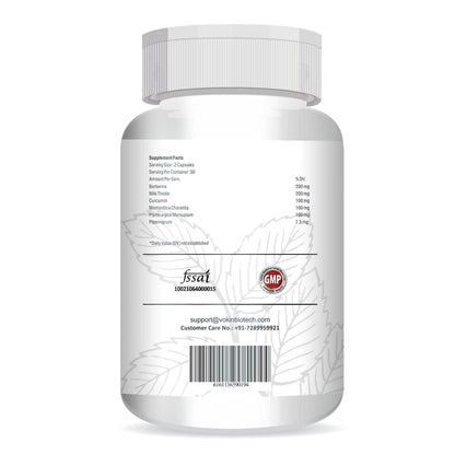 Supplement bottle with label on a white background