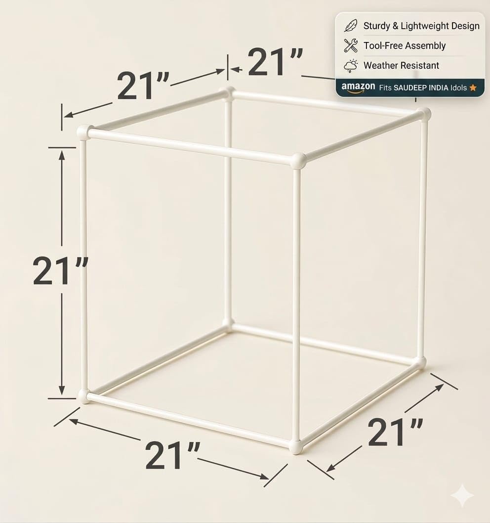SAUDEEP INDIA 54cm Ganpati Mandap for Ganesh Chaturthi Idol Home Decor | Ganesh Murti Sthapana Stand | DIY Pooja Pandal Backdrop Frame Setup | Home Temple Ganpati Bappa Idol Platform
