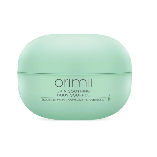 Orimii Skin Soothing Body Souffle for Sensitive Skin | Lightweight & Non Sticky Cream Soft, Supple & Itch Free Skin | Enriched with Calming Bisabolol | For Pregnancy & Breasfeeding Safe (100ml)