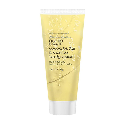 Aroma Magic Cocoa Butter & Vanilla Body Cream | Nourishes, Enhances Skin elasticity & prevents stretch marks | Green tea & calendula extract, vitamin E & C| Non-greasy| 100 ml