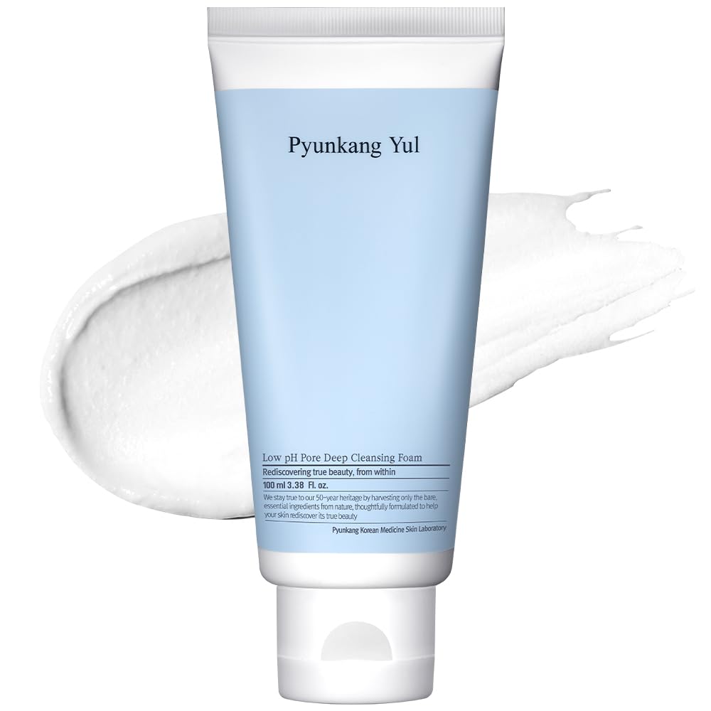 [PKY] Pyunkang Yul Low pH Pore Deep Cleansing Foam – Korean Face Cleanser with Diatomite, Tea Tree & Centella, Soothes & Deeply Cleanses, Gentle Makeup Remover (100ml)