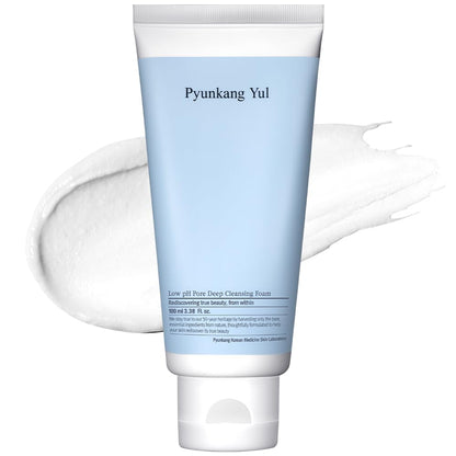 [PKY] Pyunkang Yul Low pH Pore Deep Cleansing Foam – Korean Face Cleanser with Diatomite, Tea Tree & Centella, Soothes & Deeply Cleanses, Gentle Makeup Remover (100ml)