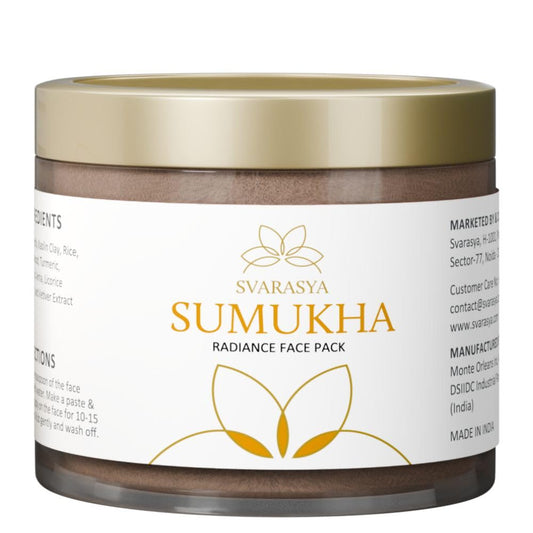Svarasya Sumukha Ayurvedic Face Pack for Women | Ubtan Powder with Sandalwood, Licorice & Vetiver | For Oily & Blemished Skin | Glowing Skin, De-Tan, Pigmentation & Acne Scar Care | 100g