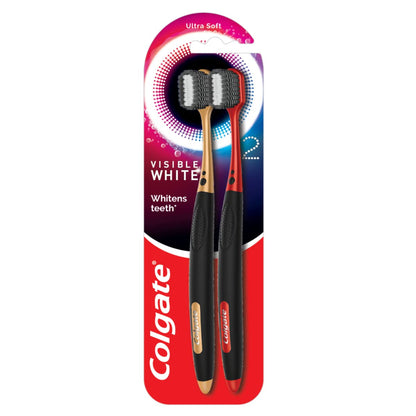 Colgate Strong Teeth Cavity Protection Toothpaste, Colgate Toothpaste with Calcium Boost, 500gm Saver Pack, India's No.1 Toothpaste & Colgate Visible White O2 Toothbrush - 2pcs