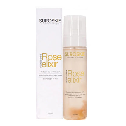 Suroskie Rose Water Elixir Face Mist 100Ml | Pure Rose Water | Face Toner For Glowing, Refresh & Hydrating Skin | Minimize Large & Open Pores | Balance Ph Of Skin | Gulab Jal For Women & Men