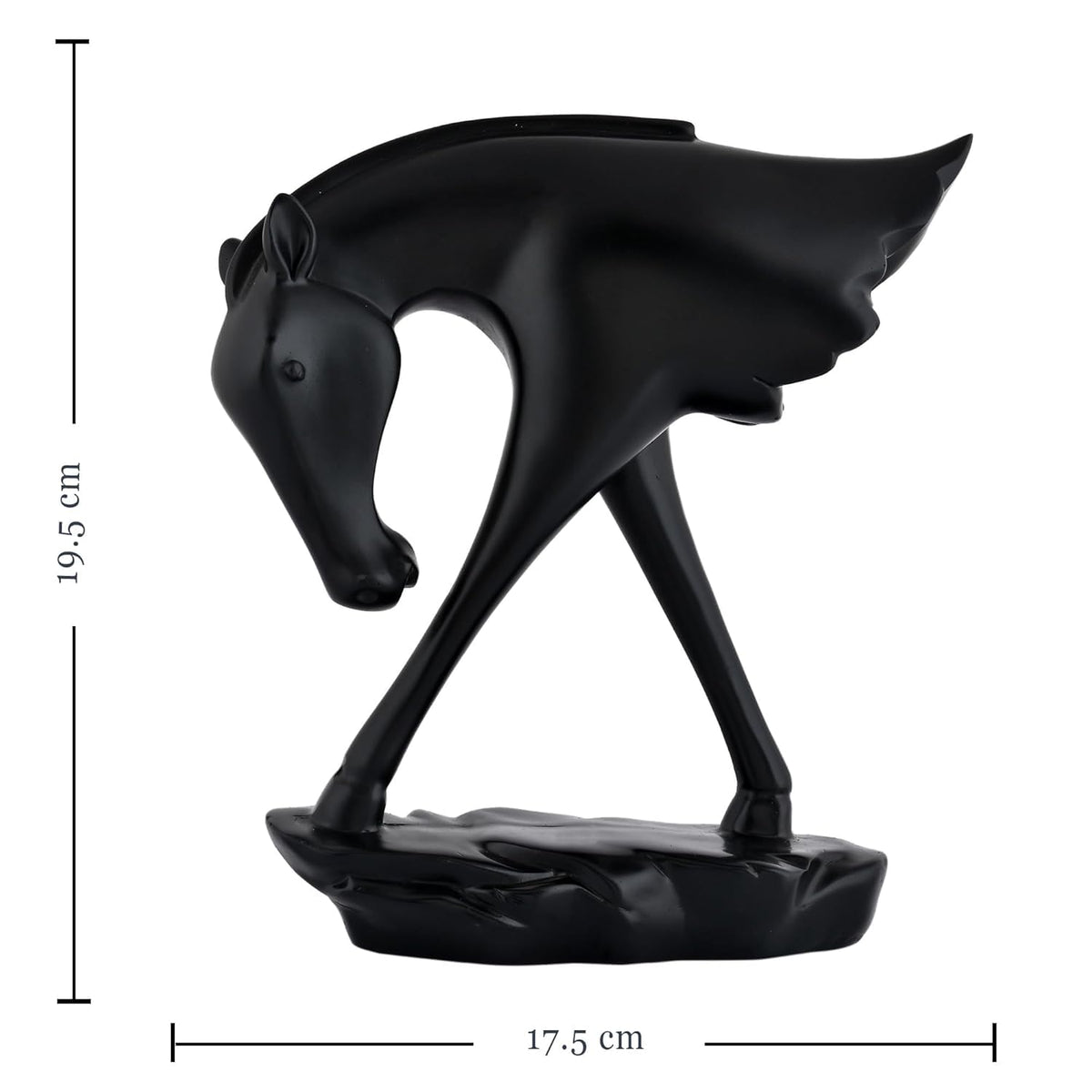 Elegant Black Horse Artefact for Home and Office Décor (Pack of 1, Black)