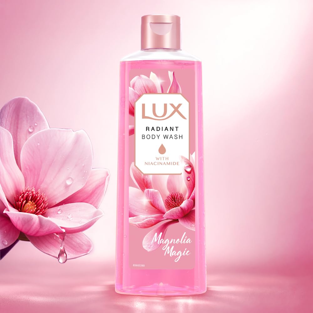 LUX Magnolia Magic Bodywash, with Niacinamide, 245ml for Radiant & Bouncy Skin Feel