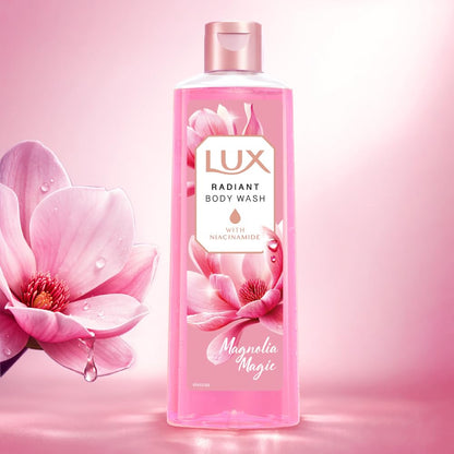 LUX Magnolia Magic Bodywash, with Niacinamide, 245ml for Radiant & Bouncy Skin Feel