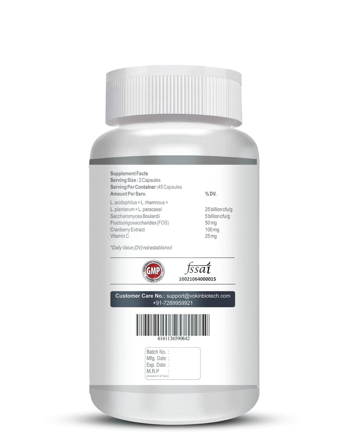 Supplement bottle with label on a white background