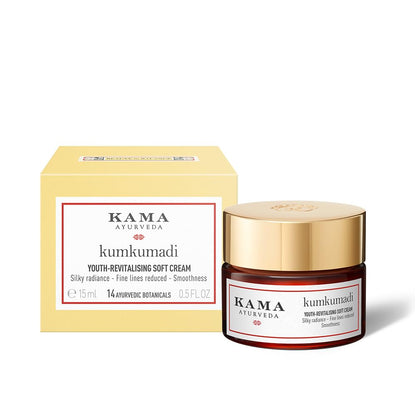 Kama Ayurveda KUMKUMADI YOUTH-REVITALISING SOFT CREAM, 15 ML | Brightening Day Cream| NEW & IMPROVED