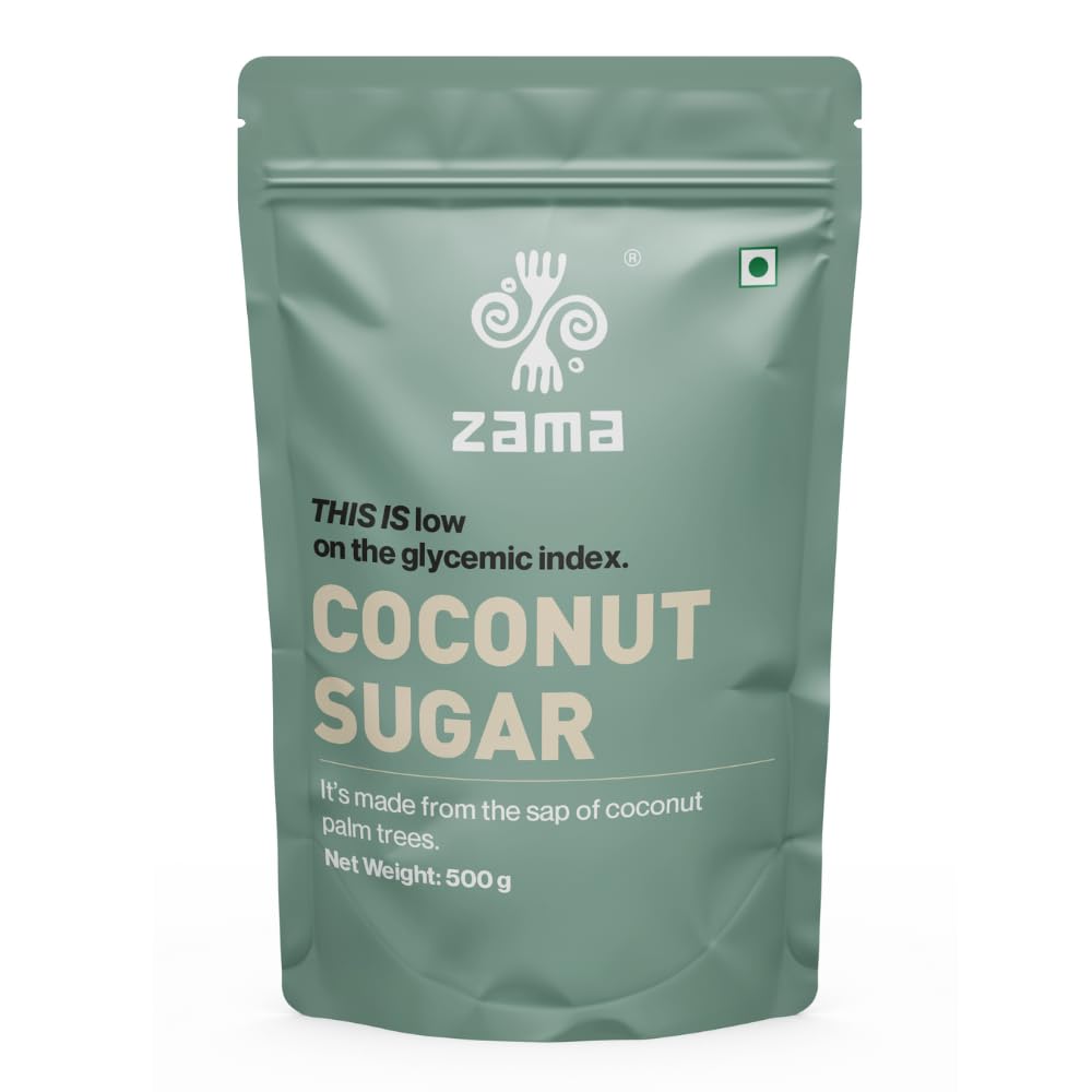Zama Coconut Sugar 500g | Coconut Palm Sugar | Subtle Caramel Flavour | Sugar Substitute | Unprocessed and unrefined | Plant Based | Coconut Jaggery