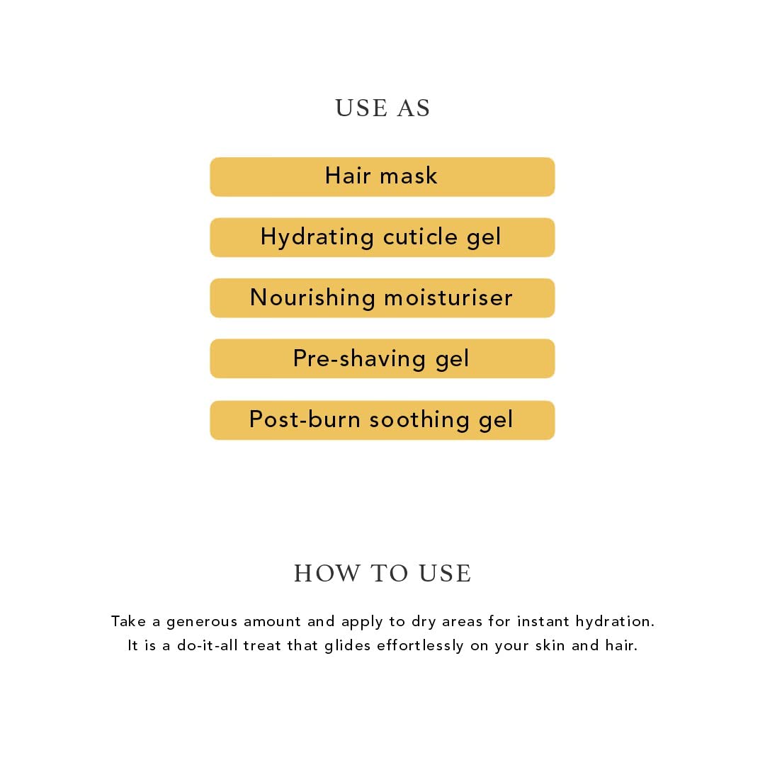 RAS Luxury Oils Ultra Hydrate Multipurpose Gel for Skin & Hair | Made with Hyaluronic Acid, Hibiscus, Aloe Vera and Rose | Provides Hydration & Calms Skin | Vegan & Cruelty Free, 100 gm