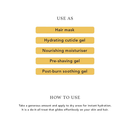 RAS Luxury Oils Ultra Hydrate Multipurpose Gel for Skin & Hair | Made with Hyaluronic Acid, Hibiscus, Aloe Vera and Rose | Provides Hydration & Calms Skin | Vegan & Cruelty Free, 100 gm