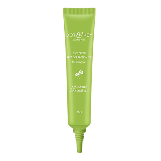 Zephivo Dot & Key Cica Clear Spot Correction Gel for Active Acne | Soothing, Lightweight & Non Drying | Reduces Active Acne & Redness | Fades Acne Scars & Dark Spots | For Oily, Acne Prone Skin | For Women & Men | 20ml
