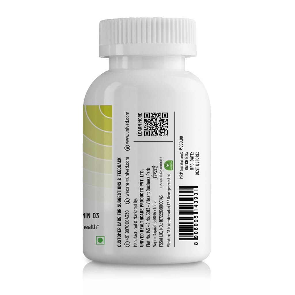 Zephivo Unived B12+D3 | Methylcobalamin (98%), Methyltetrahydrofolate (5-MTHF), Vitamin D3 (Cholecalciferol) | Bone, Cognitive, Immune, & Cardiovascular Support | 180 Vegan Capsules
