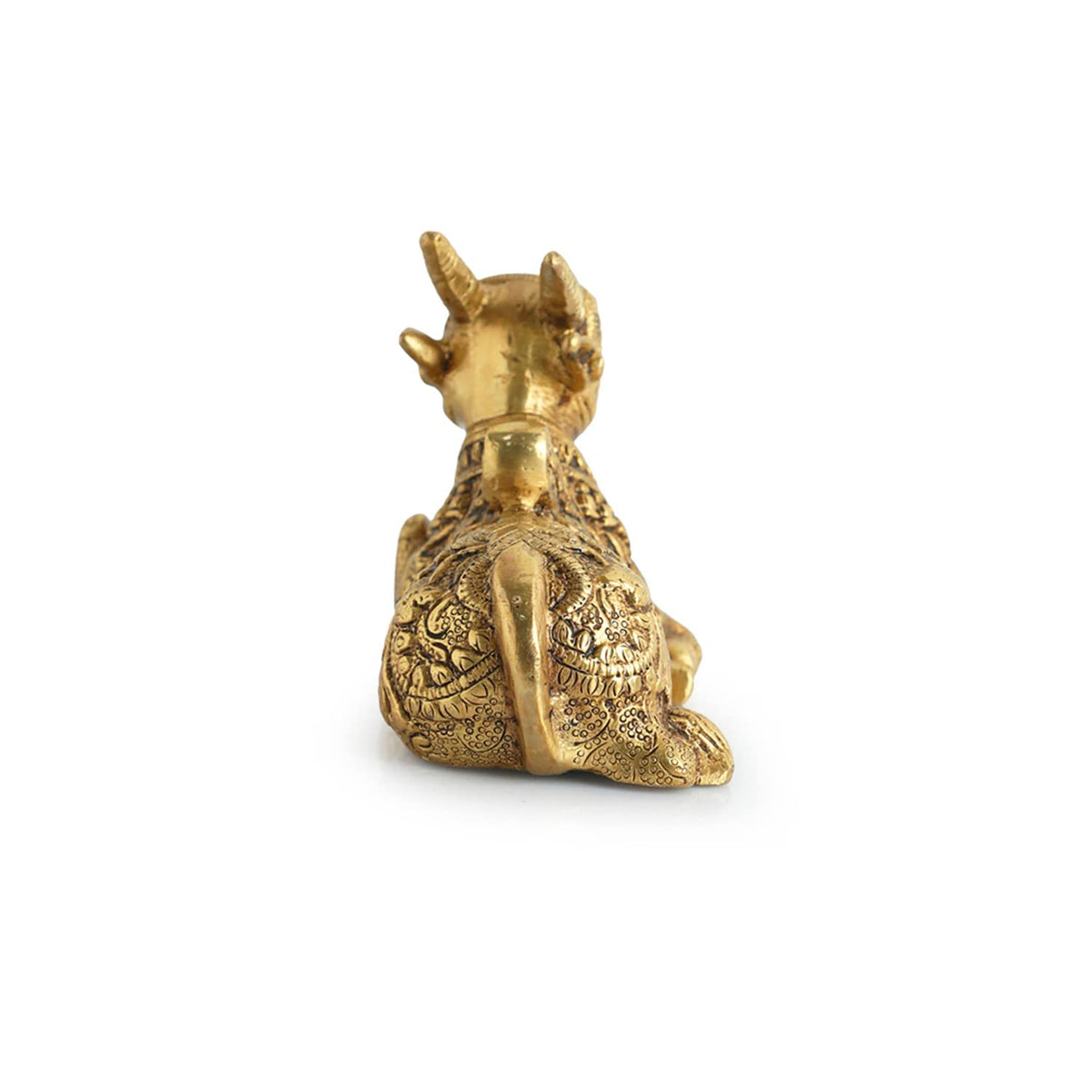 'Nandi Cow' Brass Shiva's Bull Statue Showpiece for Home Temple (Pure Brass, 0.9 Kg) |Nandi Cow Brass Statue Nandi for Puja Temple Nandi Brass Idol Nandi Idol for Pooja Nandi for Mandir