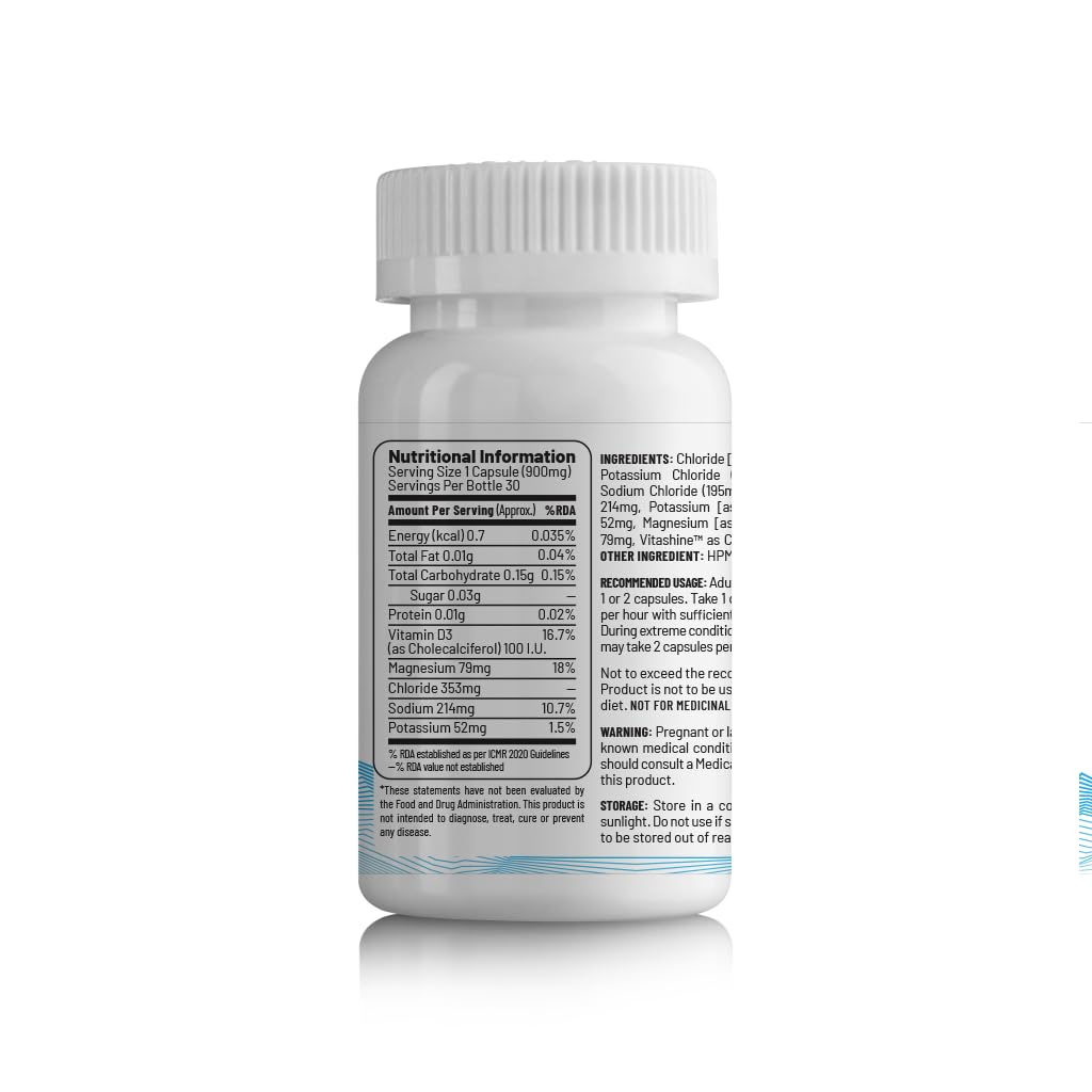 Zephivo Unived Salt Capsules, Electrolyte Replacement for Runners, Cyclists, and Athletes from other Sports (30 Caps)
