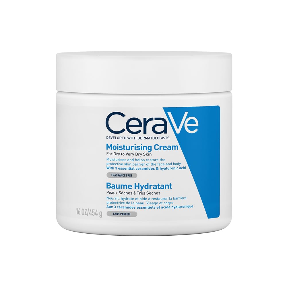 CeraVe moisturizing cream jar on a white background
