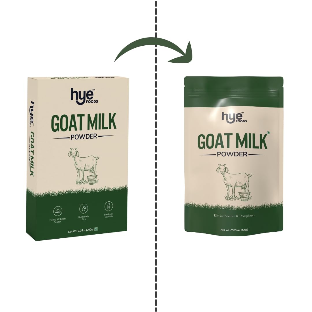 HYE Foods Goat Milk Powder 200g | Everyday Goat Milk | Rich in Vitamin A, B2 & Selenium | Rich in Calcium & Phosphorus for Bones | Easy to Digest & Great for DIY Skincare