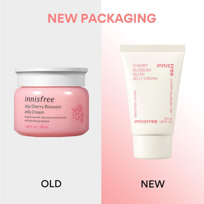 Innisfree Jeju Cherry Blossom Jelly Cream 50ml with Niacinamide | Korean Skin Moisturiser for Glowing, Hydrated Skin, Lightweight Gel & Soothing Formula for a Fresh & Radiant Look-50ml