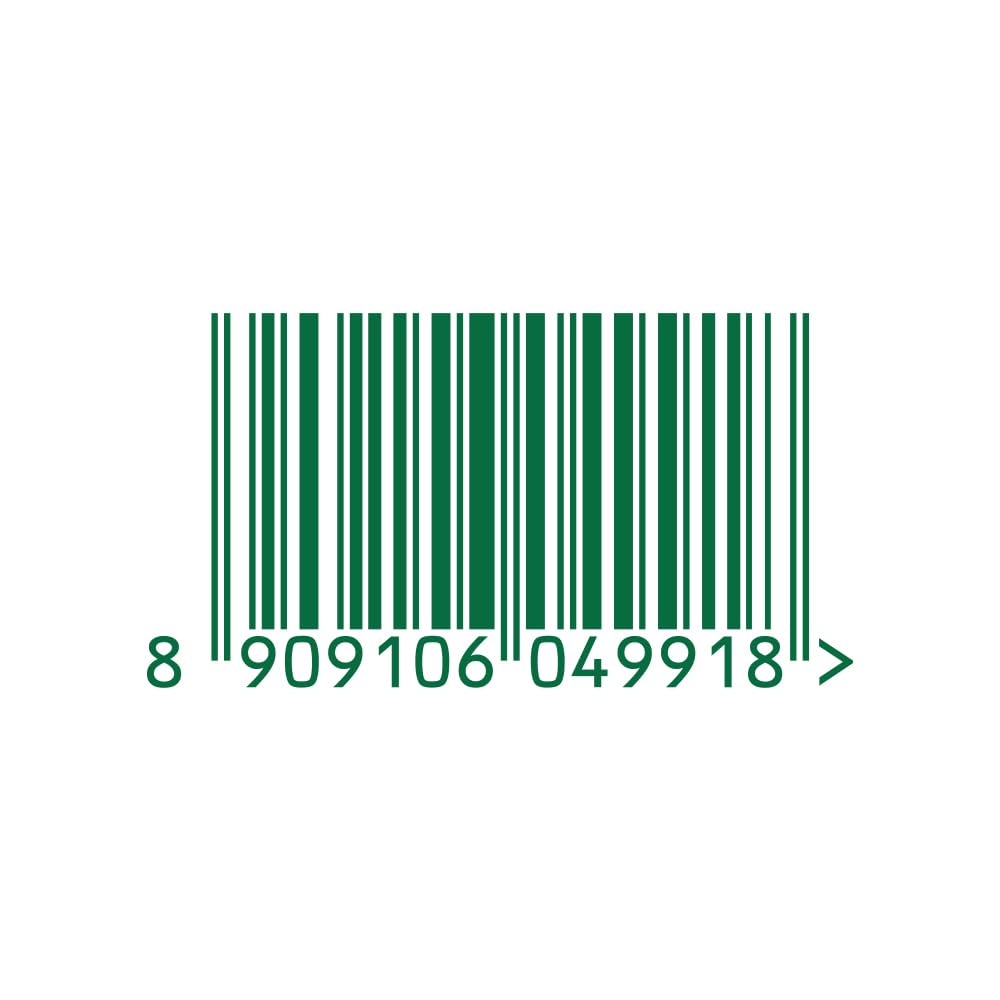 Green barcode with numbers on a white background