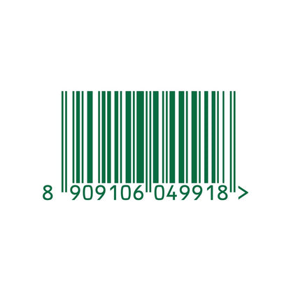 Green barcode with numbers on a white background