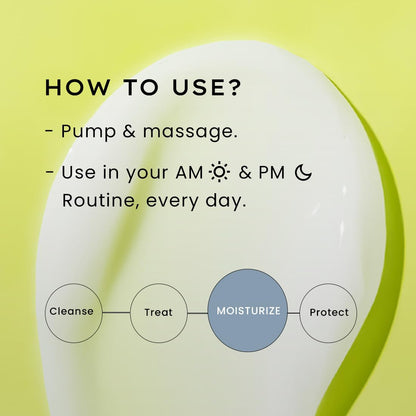 Instructions on how to use a skincare product with a yellow background